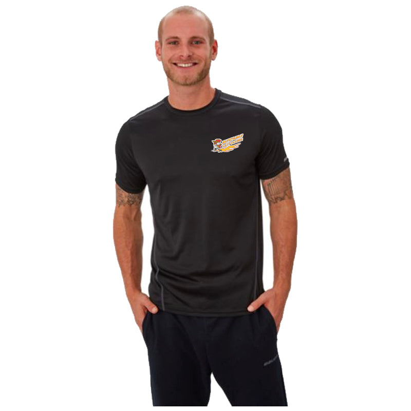 Minuteman Flames or Lady Flames Bauer Vapor Tech Tee in Black or Grey (Small Primary Logo)