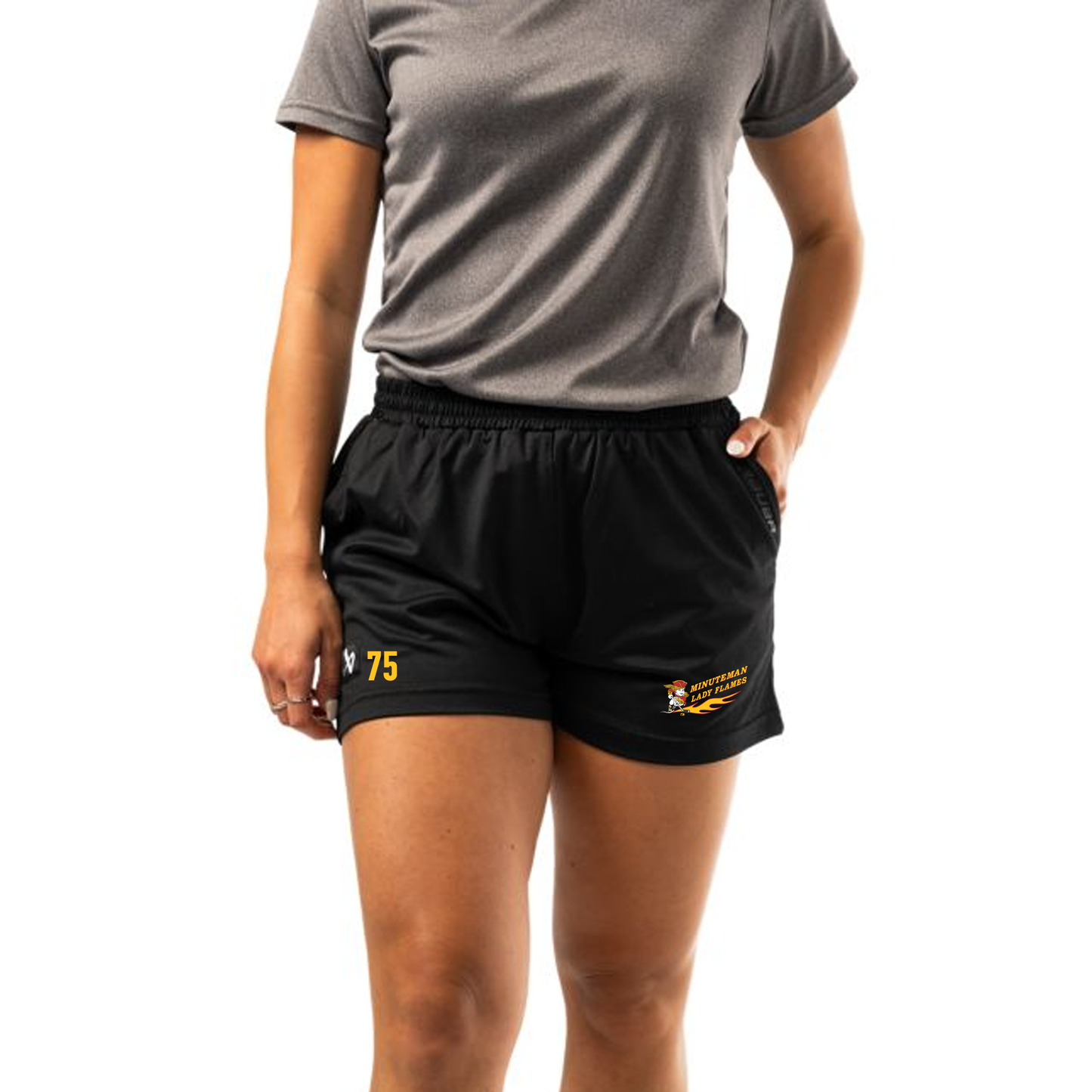 *PRE ORDER* S25 Minuteman Flames or Lady Flames Bauer Women's Team Training Shorts in Black