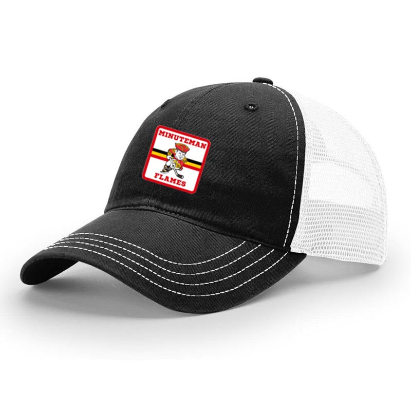 Minuteman Flames Trucker Cap in Black / White