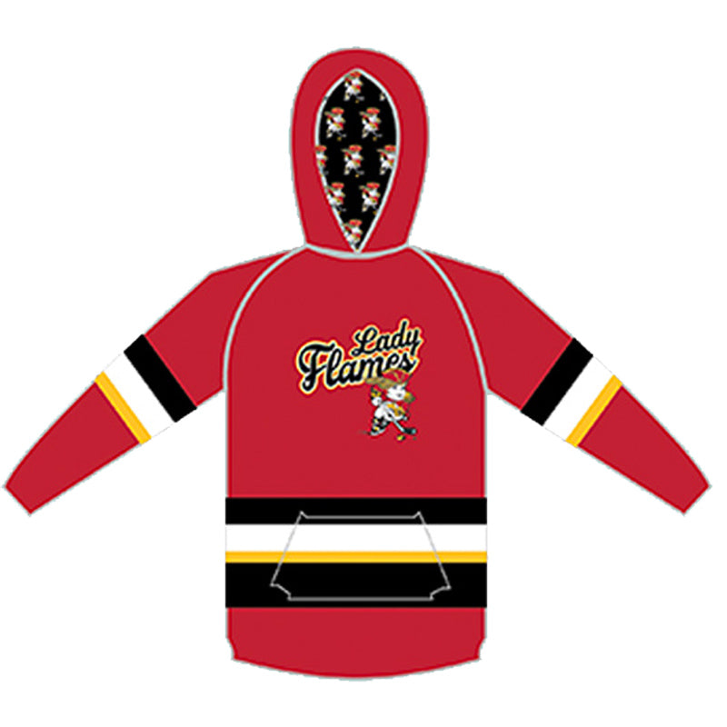 Minuteman Lady Flames Adult or Youth OT Sports Sublimated Sweatshirt in Red