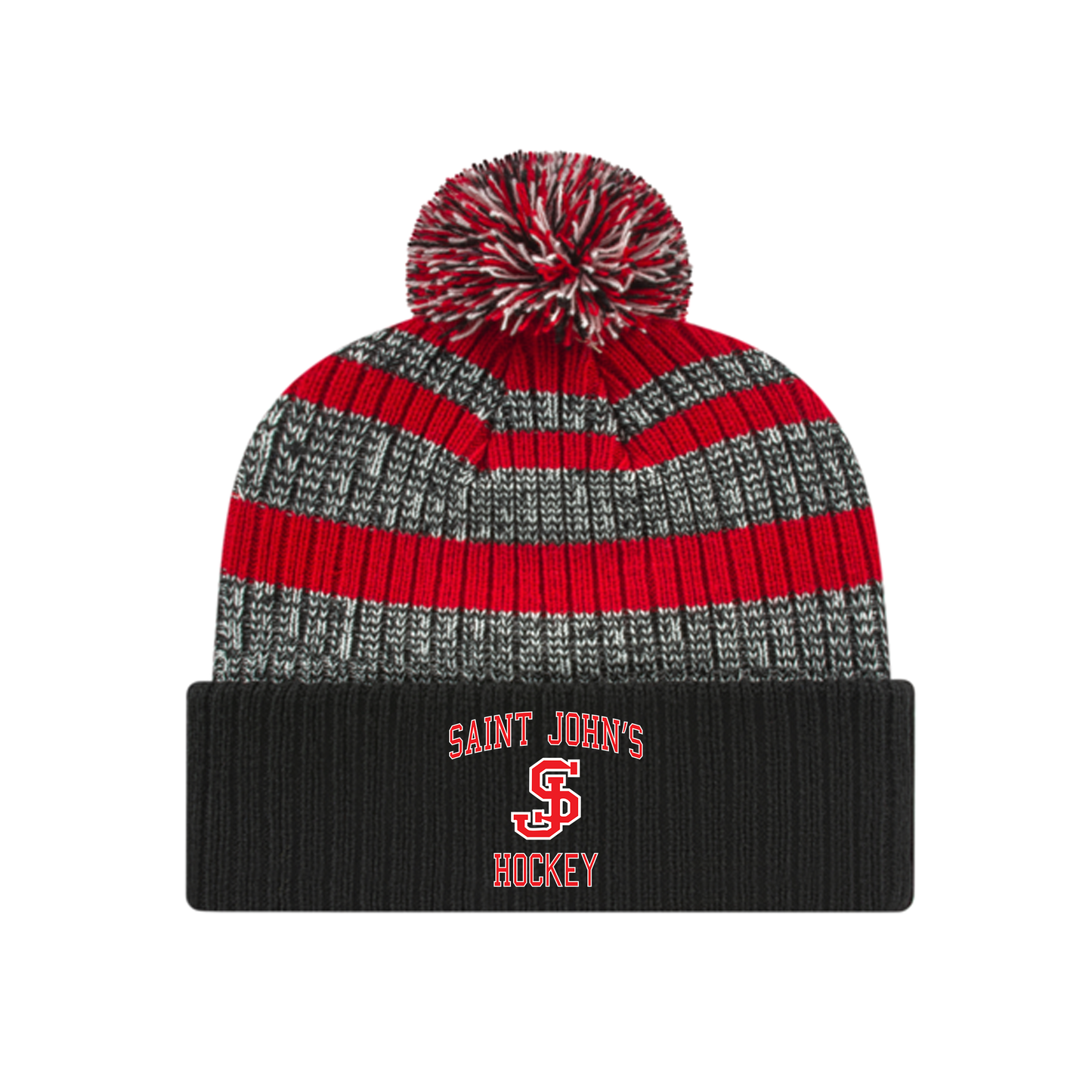 *PRE ORDER* Saint John's Winter Knit With Pom in red/black