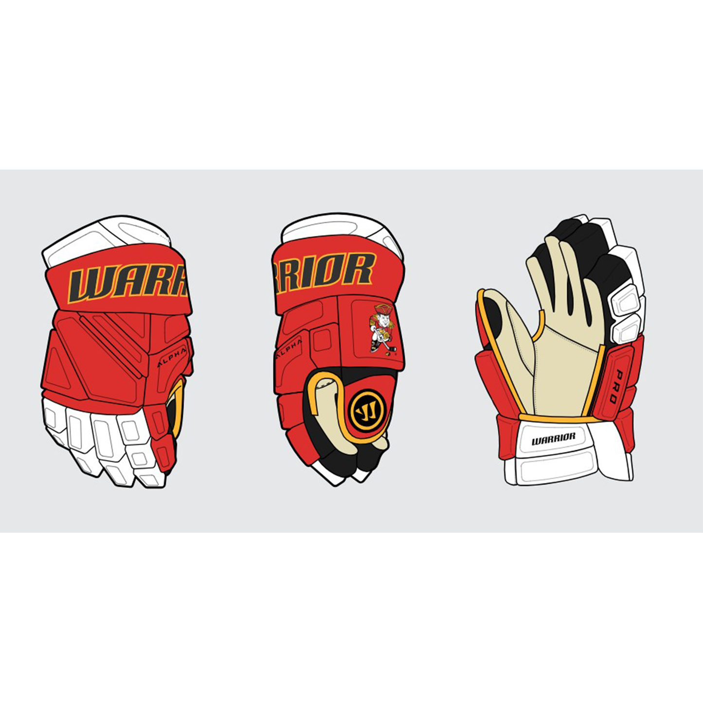 *PRE-ORDER* Minuteman Flames Warrior Alpha Pro Team Gloves in red