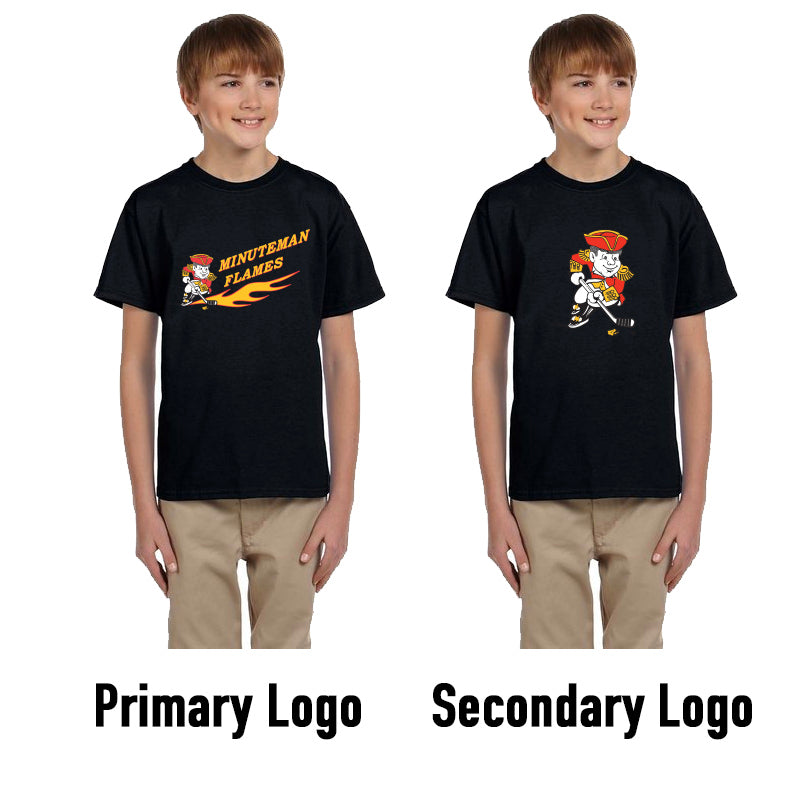 Minuteman Flames Gildan T-Shirt in Black or Grey