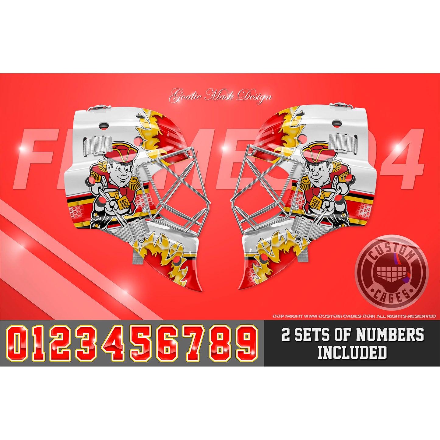 *PRE ORDER* Minuteman Flames Goalie Helmet Decal
