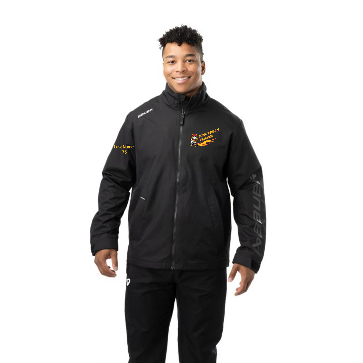 *PRE ORDER* S24 Minuteman Flames or Lady Flames Bauer Team Lightweight Jacket in Black