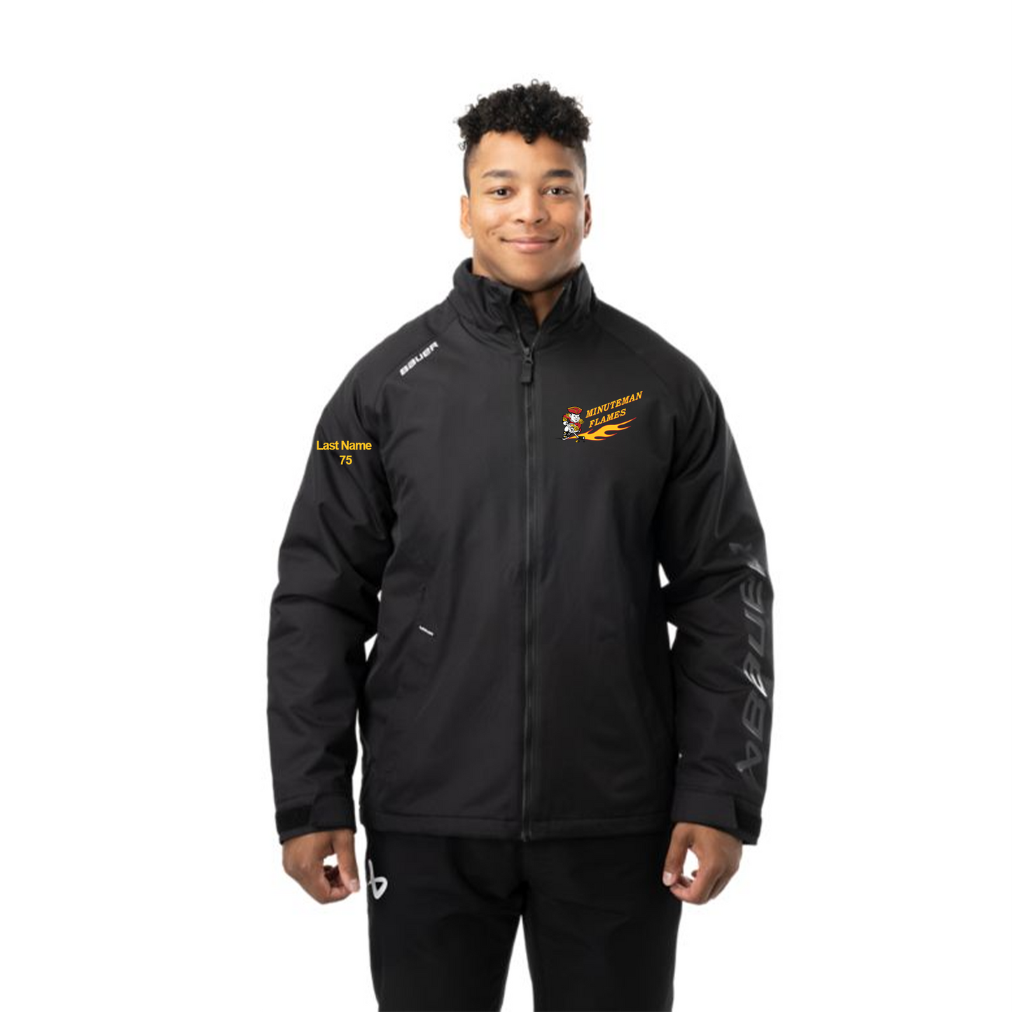 *PRE ORDER* S24 Minuteman Flames or Lady Flames Bauer Team Mid-Weight Jacket in Black