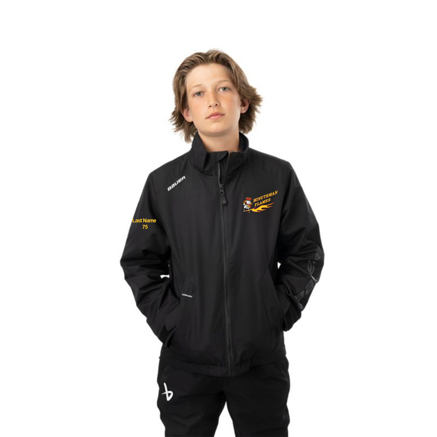 *PRE ORDER* S24 Minuteman Flames or Lady Flames Bauer Team Lightweight Jacket in Black