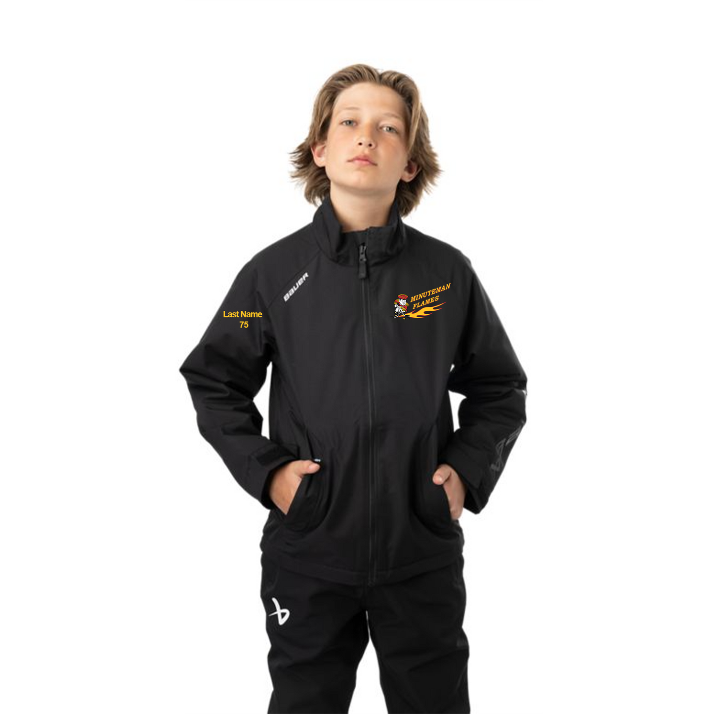*PRE ORDER* S24 Minuteman Flames or Lady Flames Bauer Team Mid-Weight Jacket in Black