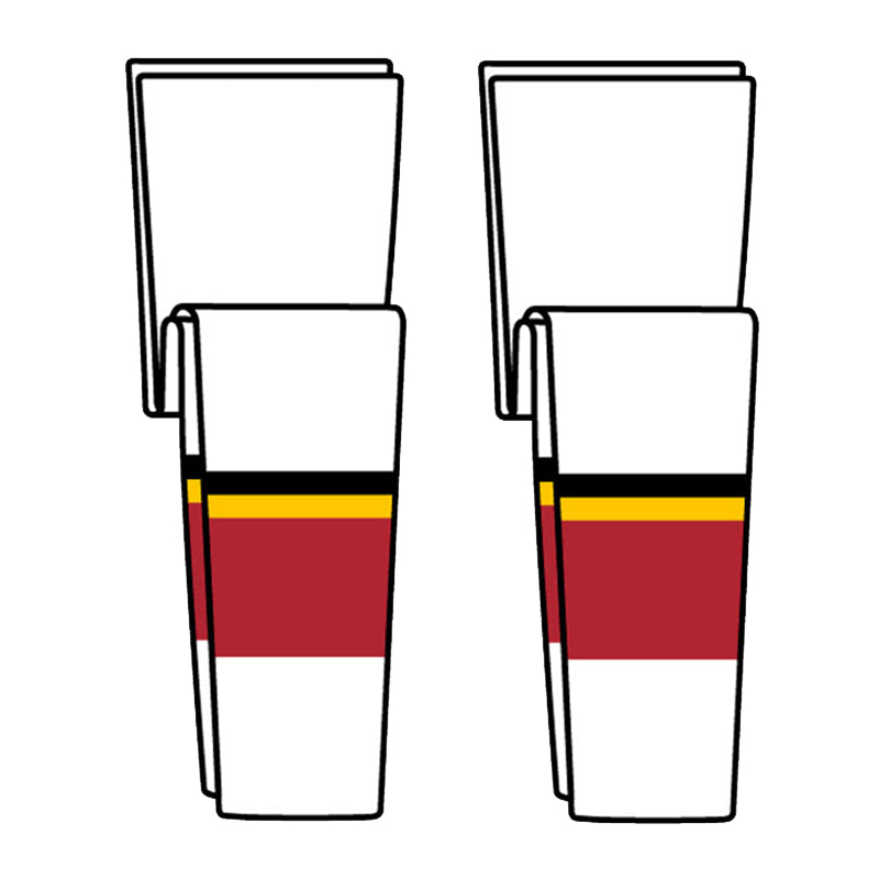 Minuteman Flames and Lady Flames Pearsox Knit Hockey Socks in White or Black