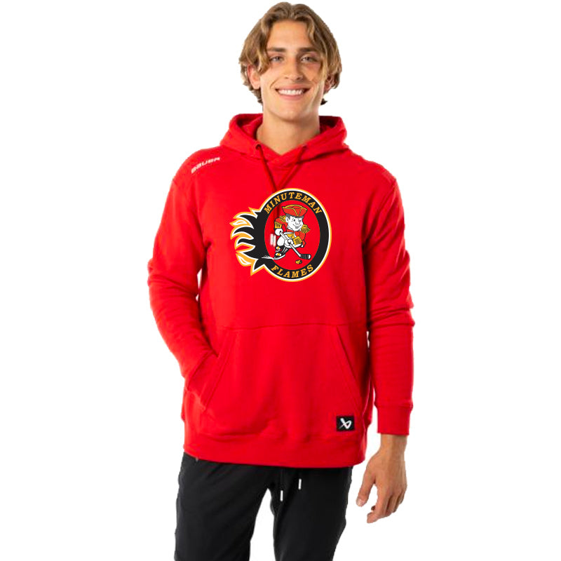 Minuteman Flames Adult or Youth Bauer Team Hoody w/ Alternate Logo in Red