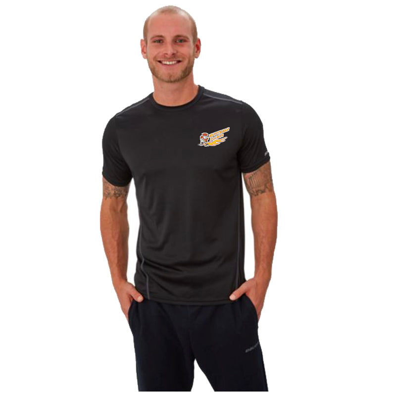 Minuteman Flames or Lady Flames Bauer Vapor Tech Tee in Black or Grey (Small Primary Logo)