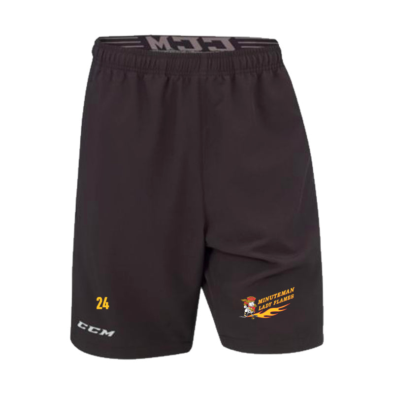 *PRE ORDER* Minuteman Flames or Lady Flames CCM Team Woven Shorts in Black or Grey