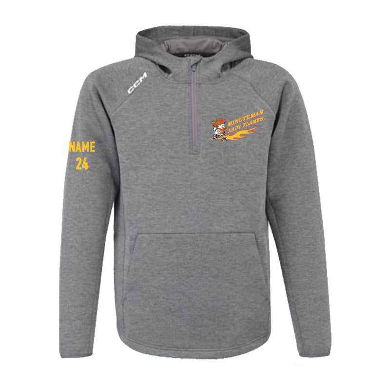 Minuteman Flames or Lady Flames CCM 1/4 Zip Hoody in Grey