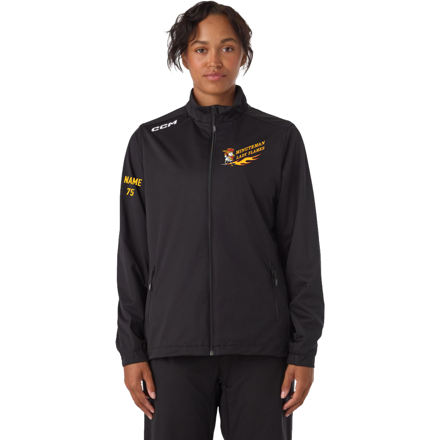 *PRE ORDER* S25 Minuteman Flames or Lady Flames CCM Women's Rink Suit Jacket in Black