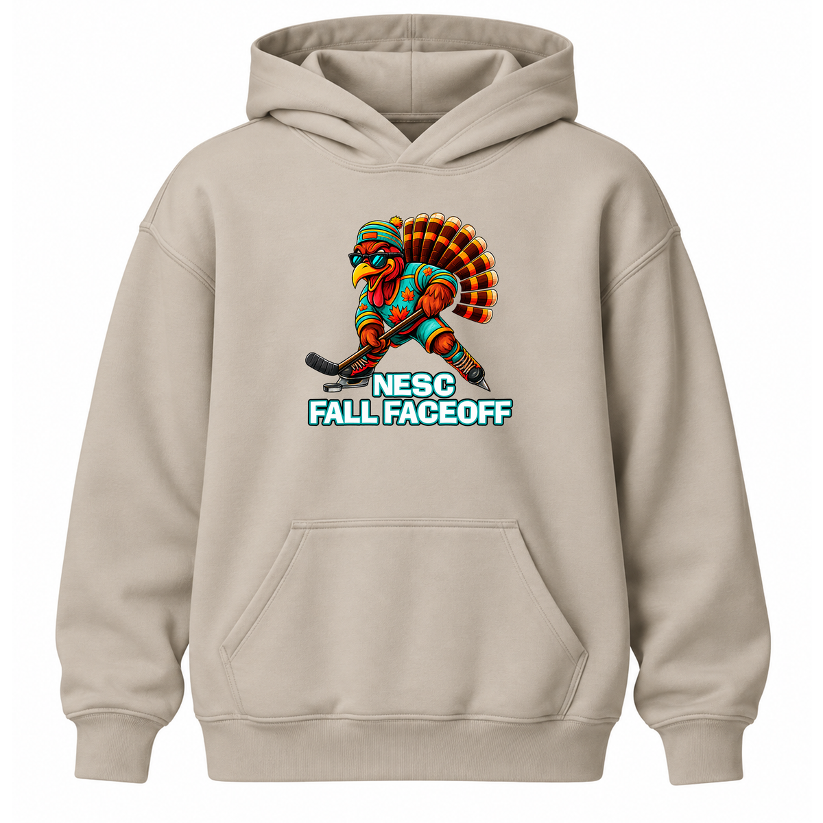 *PRE ORDER* Fall Faceoff MASCOT LOGO Hoody in Grey or Sand
