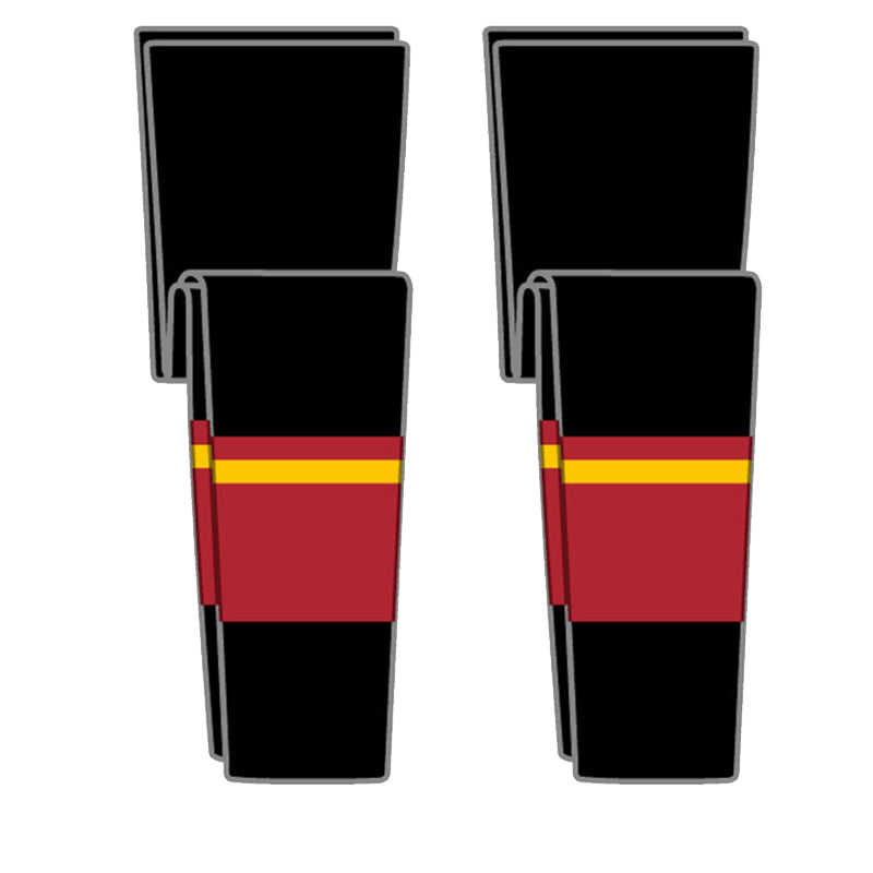 Minuteman Flames and Lady Flames Pearsox Knit Hockey Socks in White or Black