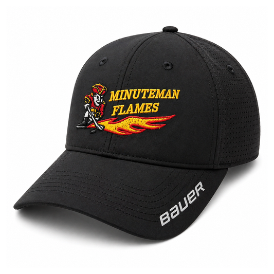 Minuteman Flames or Lady Flames Women's Perf Ponytail Hat in Black