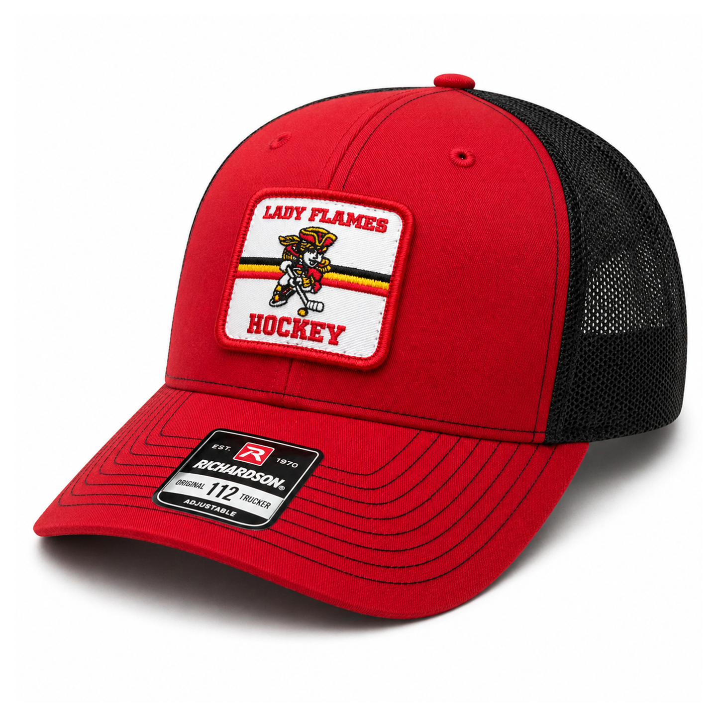 Minuteman Flames or Lady Flames Trucker Cap in Red / Black
