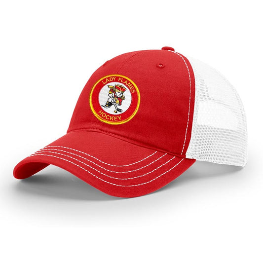 Lady Flames Trucker Cap in Red / White