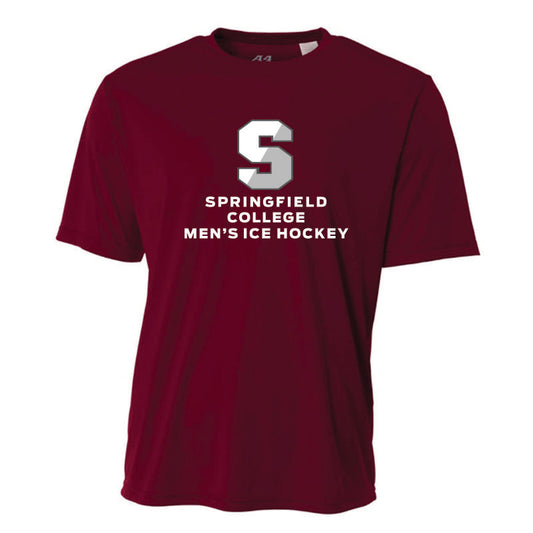 Springfield College Club Hockey Dri Fit T-Shirt in Maroon or Dark Grey