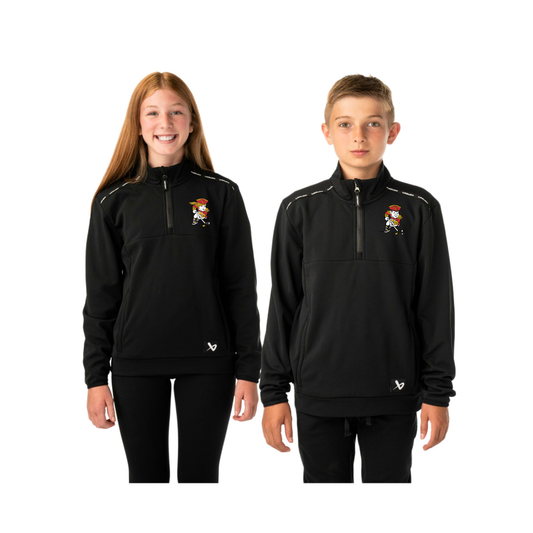 *PRE ORDER* Minuteman Flames or Lady Flames Bauer Team Fleece 1/2 Zip in Black