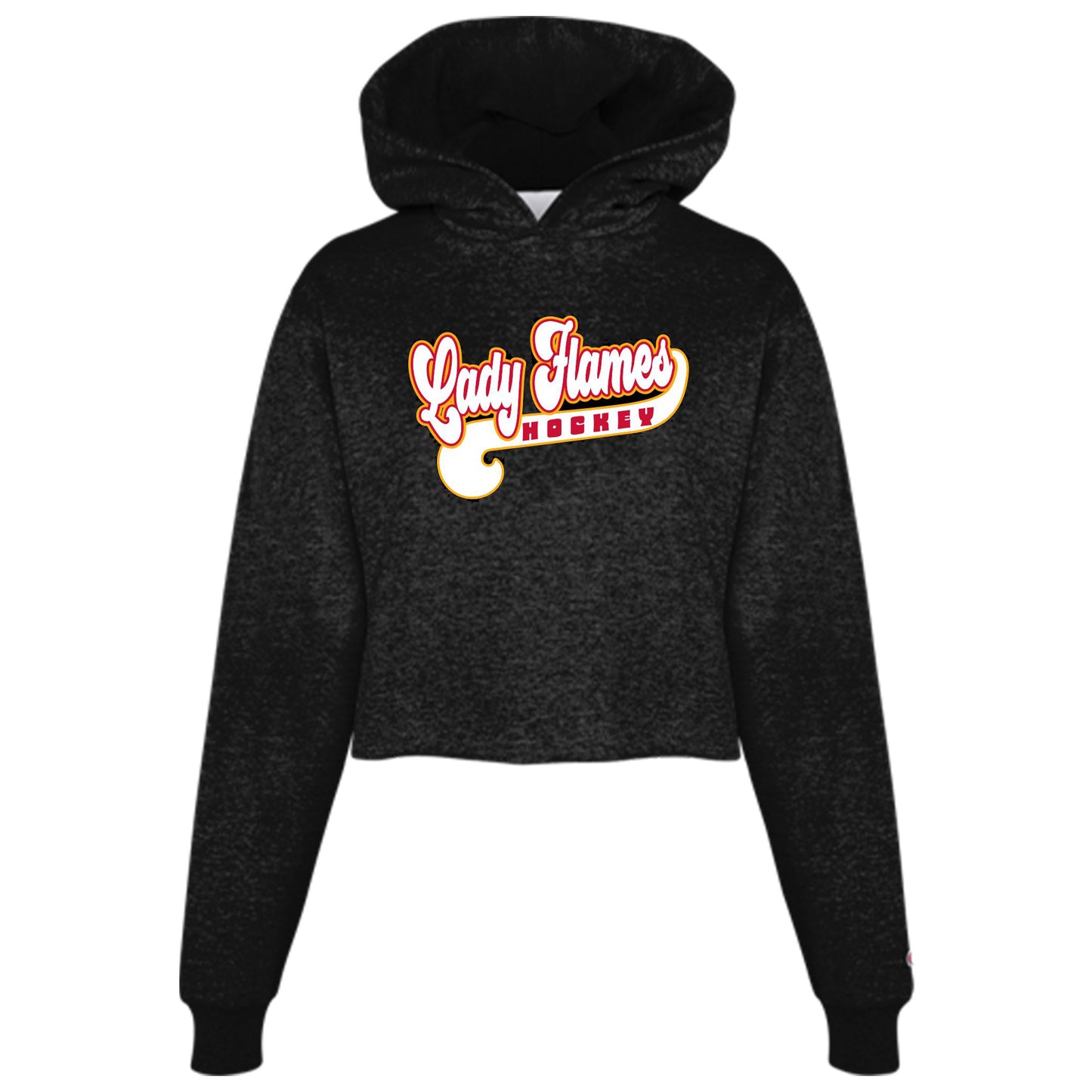 Lady Flames Champion Cropped Hoody in black