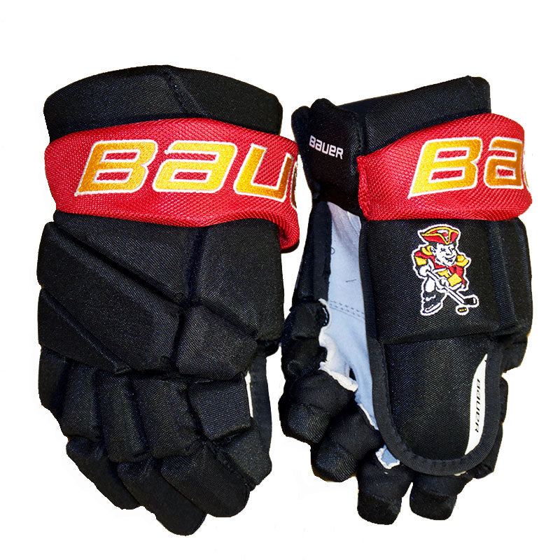 Minuteman Flames Bauer Vapor Elite Team Gloves in Red / Black