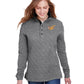 Women's Minuteman Flames or Lady Flames Quilted Snap Pullover in Grey